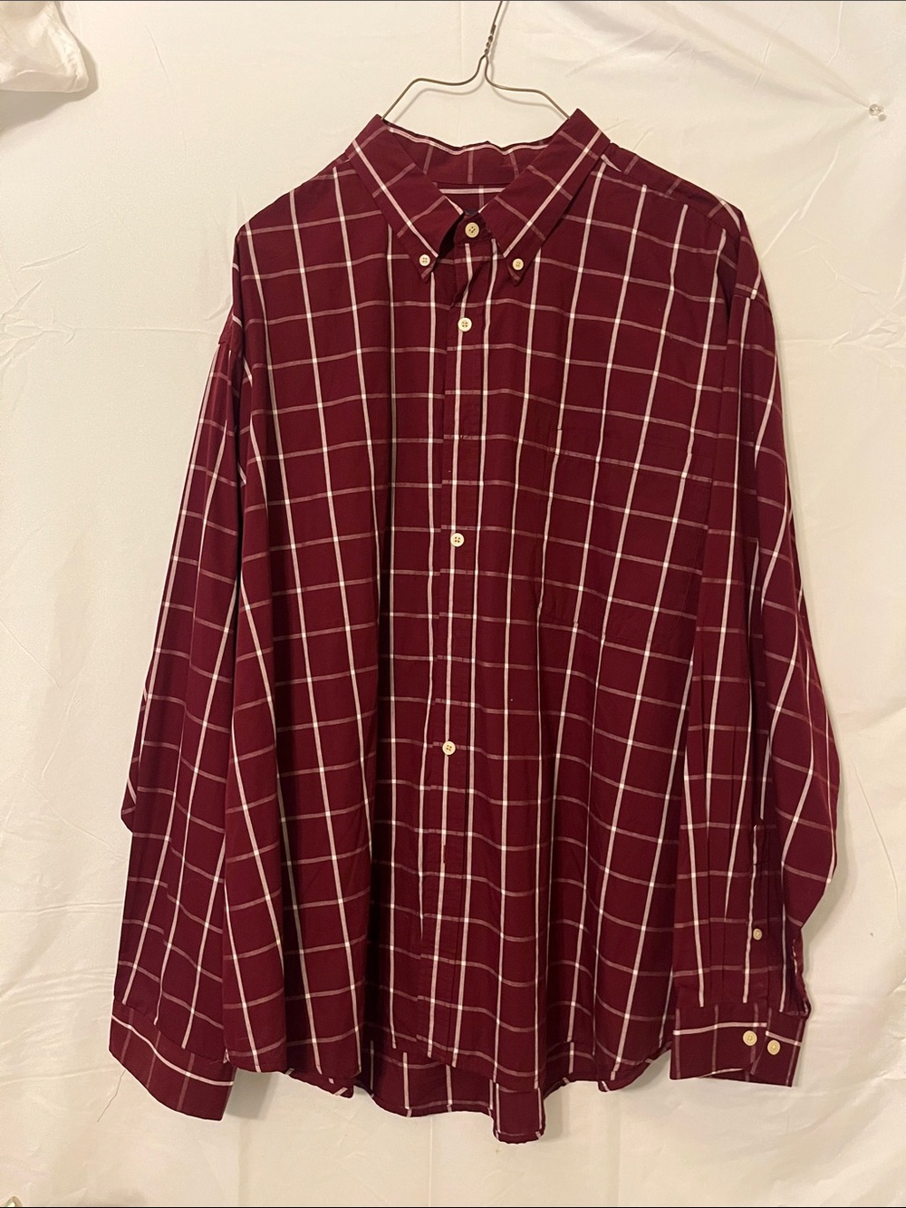 Puritan Burgundy Windowpane Button-Down Shirt